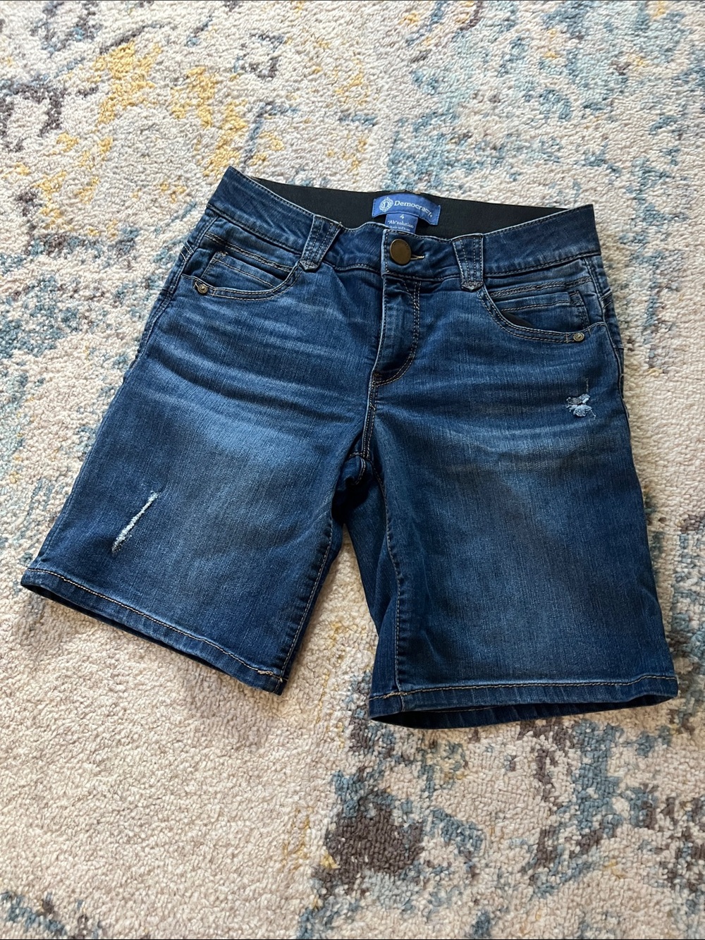 Democracy Indigo Denim Bermuda Shorts - Classic Blue